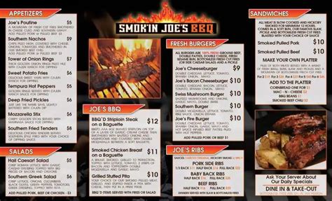 joe burger|smokin joe's menu.